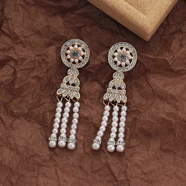 Perleøreringe til kvinder 1920'er tilbehør til kvinder Perle Drop Øreringe til kvinder Dame Bryllupssmykker
