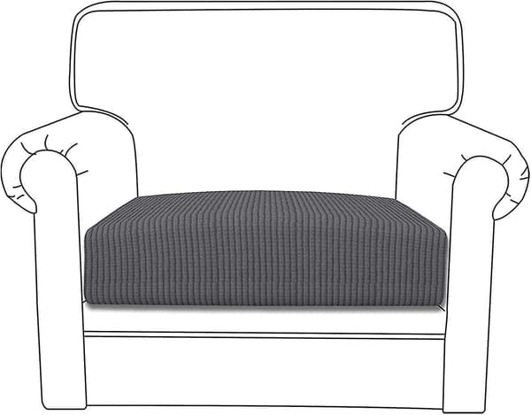 Stretch Kuddeöverdrag Jacquard Soffa Kudde Soff Sittdyna Överdrag Sofföverdrag Dammskydd Möbelskydd (1-sits, Vit)