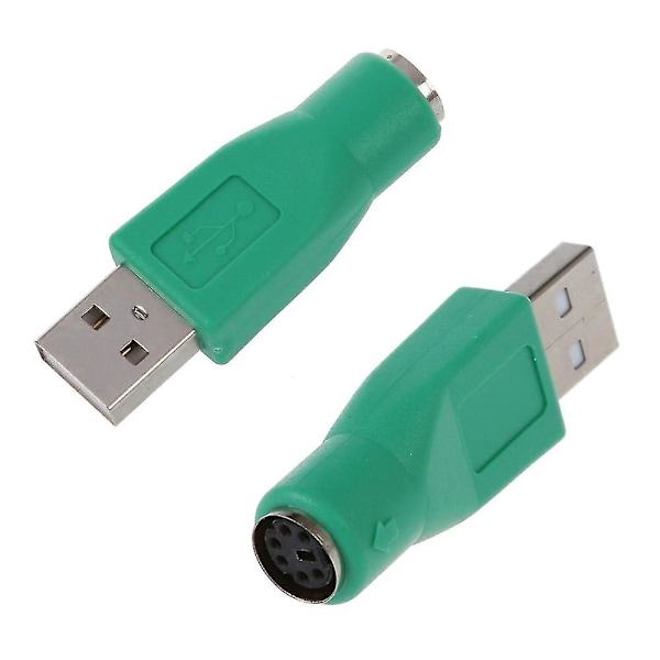 2 x PS/2 hun til USB han adapter konverter til tastatur mus