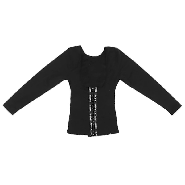 Svart XXL Långärmad Andningsbar Midjetränare Shapewear för Kvinnor - Bantande Kroppsformande Tränare