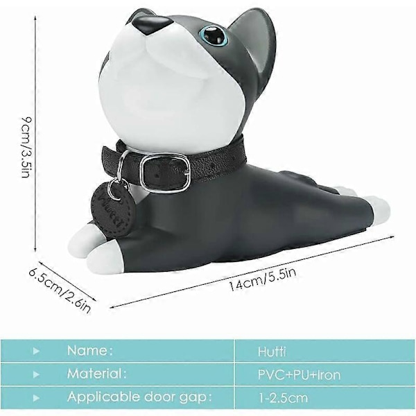 Dørstopper i PVC med dyreform, lydløse dørstoppere uden huller med skridsikker silikonebund, giftfri til hjemmekontoret, størrelse: 14*9*6,5 cm