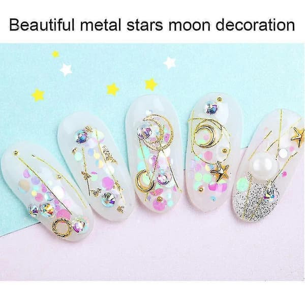 3D Nail Art Metallpynt Studs For Kvinner Dekorasjonstilbehør 6 Stk