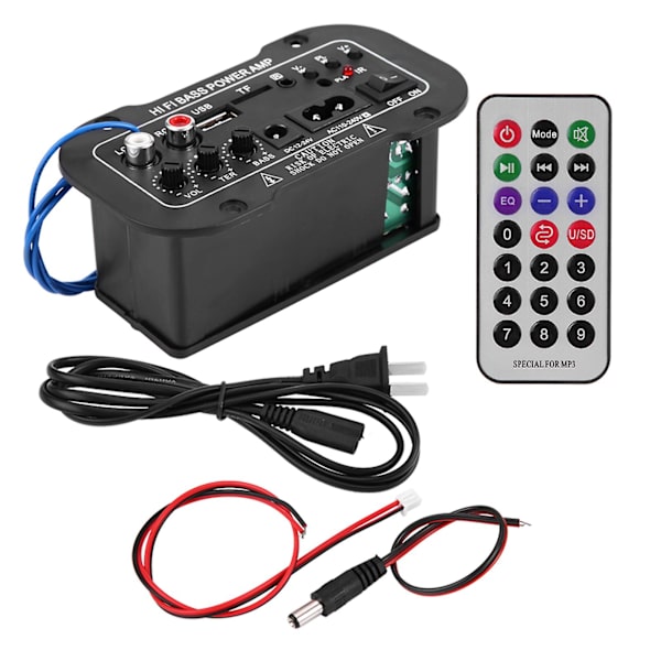 5-tums AC220V högpresterande trefunktionskort digital Bluetooth-bilförstärkare bil Bluetooth-effektförstärkare ...