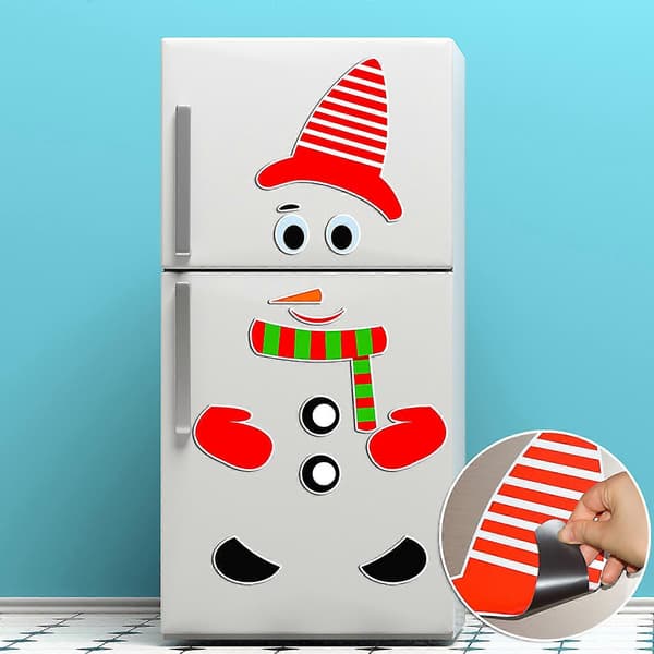 Jul Snögubbe Magnetisk Kylskåpsmagnet Vattentät Väggdekor