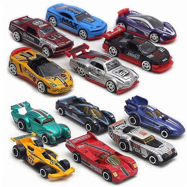 6 st Simulering Legering Bil Leksak Polis Brandbil Terräng Racing Modell Barn Present