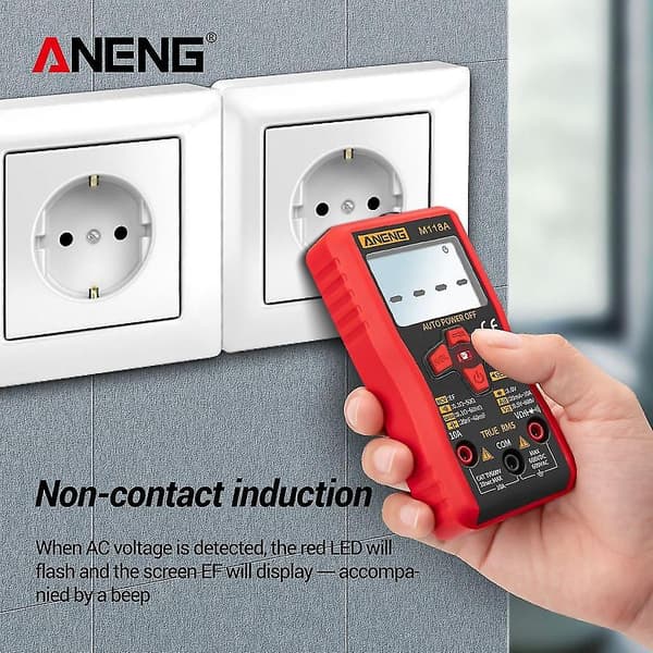 M118a Mini Digitalt Multimeter Slitesterk Automatisk Ekte Tester 6000 Teller Auto-ranging Ac/dc Transis