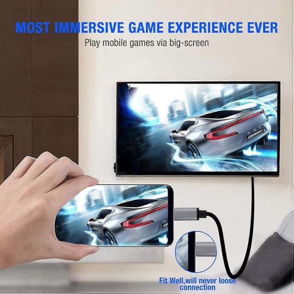 Type C til HDMI Kabeladapter 1.8m 4K 60Hz Oppløsning Type C til HDMI Konverter