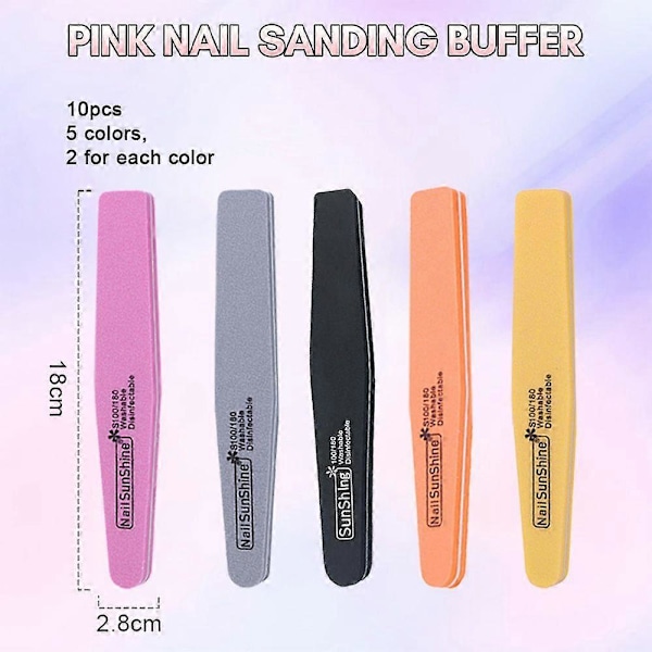 10 st Nagelbufferblock Svamp Nagelfilar Nagelprodukter Pedikyr Nagelverktyg För DIY Salonganvändning-Stil3