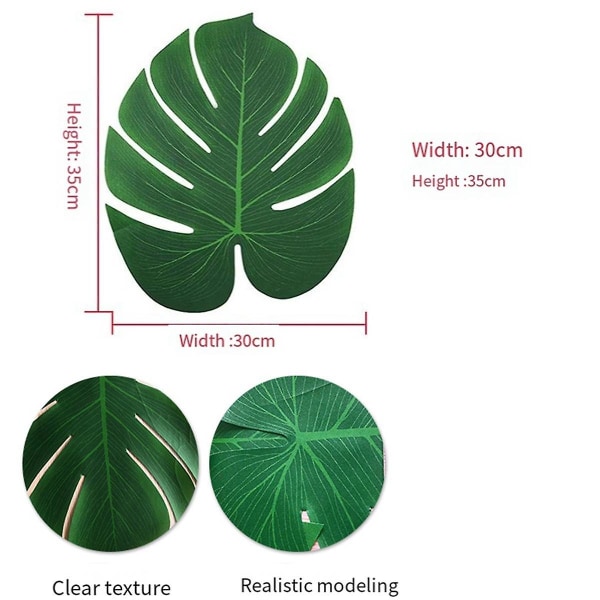 2 stk. Kunstige Palmblade Bordløbere 86,6 tommer/220 cm Lange Tropiske Palmblade Bordløber Faux