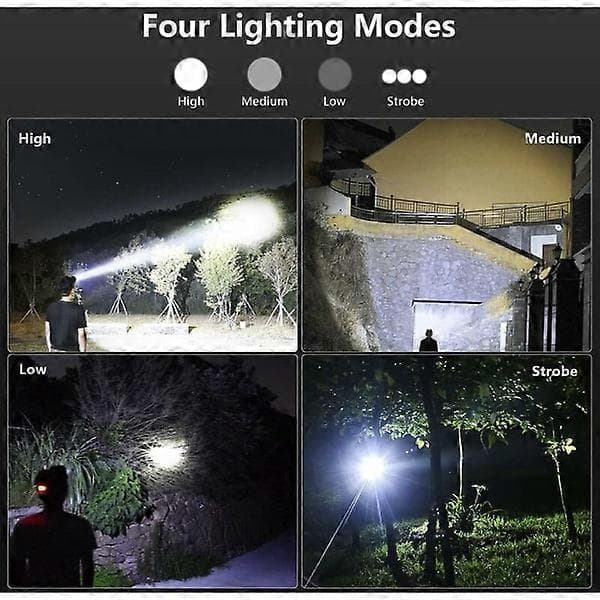 Oppladbar LED-hodelykt for voksne USB-oppladbar He