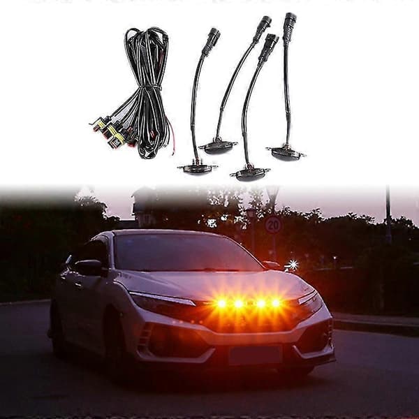 Bil LED Front Grill Røkt Gult Lys Kjørelys Lampe