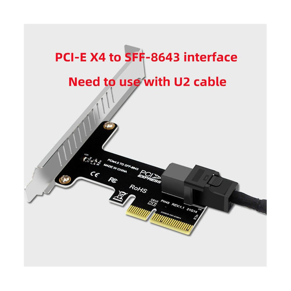 Pcie Til Sff 8643 4x/8x Adapterkort 2 U.2 Portkort Til Nvme Ssd Konverter Harddisk Udvidelseskort