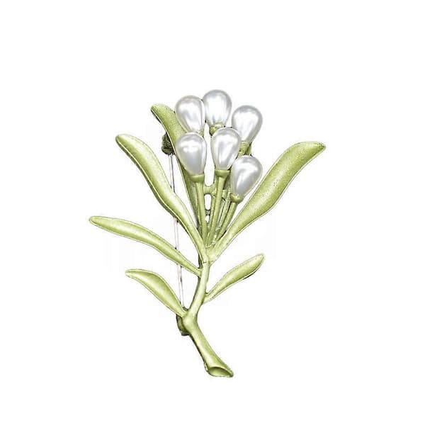 Korsage ginkgoblad pärlblomma brosch dam