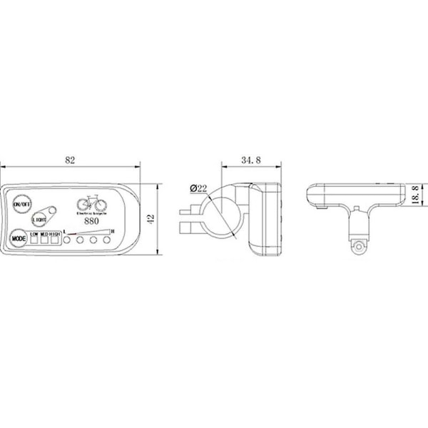 LED-display 24V 36V 48V Elcykel KT LED LED 880 E-cykel Kontrollpanel Display Elcykel
