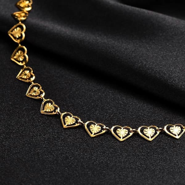 Forgyldt Hjerteformet Butterfly Krystal Butterfly Anklet