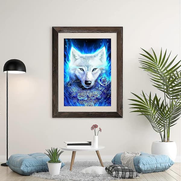 Wolf Diamantmaleri Kit 5d Diy Full Diamantmaleri For Voksne Veggdekor 30x40cm