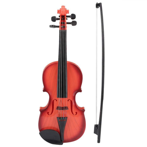 Simulerad akustisk violinleksak för barn Justerbar sträng Musikaliskt nybörjarutvecklainstrument Övningsljusbrun