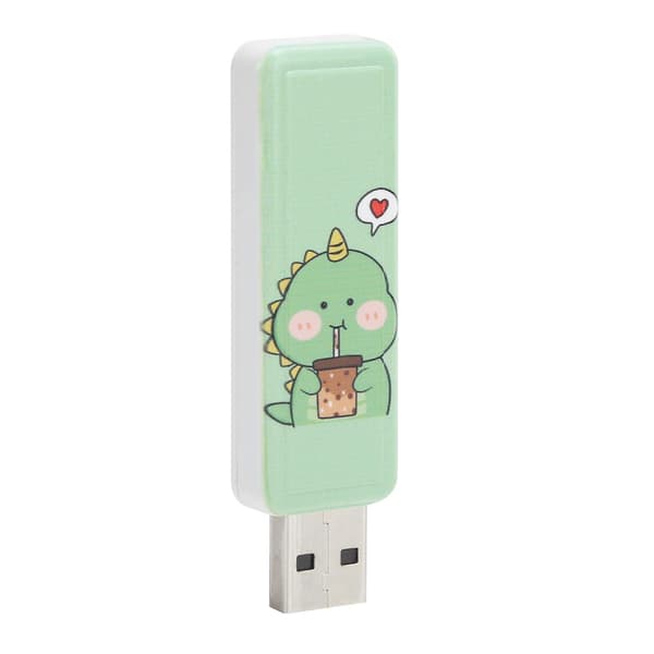 U Disk USB2.0 Push Pull Minnebrikke Flash Drive Firmagave Biltilbehør Datatilbehør (Melk Te Liten Dinosaur 128GB)
