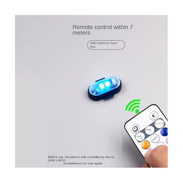 6 stk Motorcykel LED Advarselslys Universal Mini Signal Lys Drone Med Controller Blinklys 8