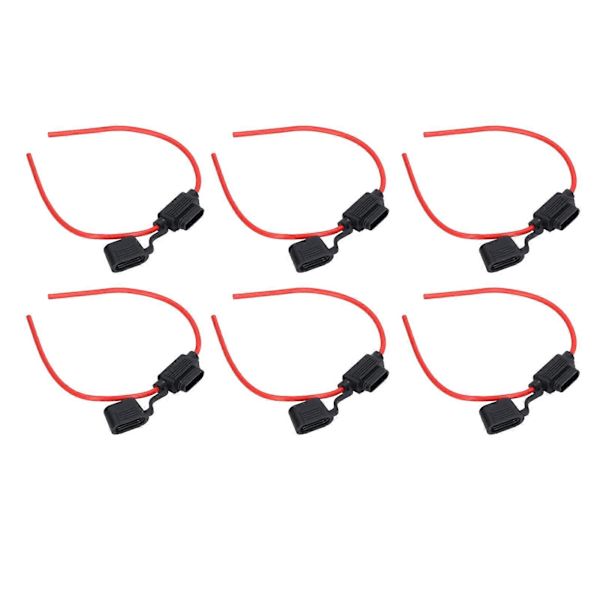 10 Sæt Inline Sikringsholder Smeltemodstand Nem Ledningsføring Vandtæt Sikringsholder med Sikring 18AWG, 10A