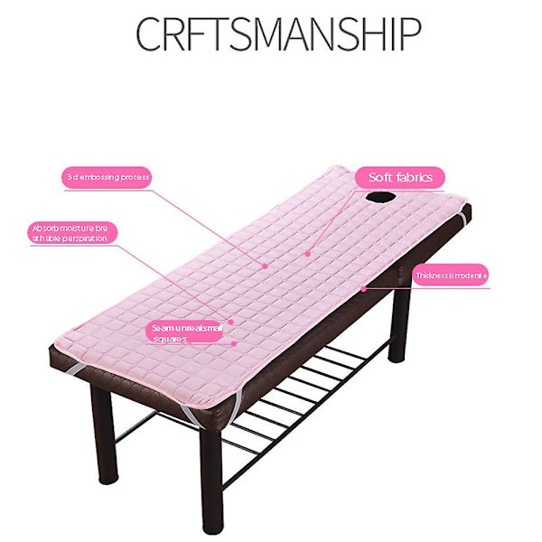 Madras til massagebord med hul, skønhedspude, ikke-polstret 185x70cm Pink