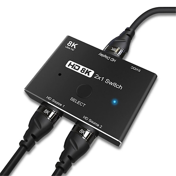 8k Switch .1 Converter 2 In 1 Ut Splitter Stödjer Strömhantering Multifunktionell Portabel Distributör