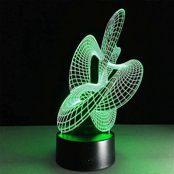 Nattlampa, 3D Optisk Illusion LED-lampa med Touch Sensor Switch 7 Färger Ändring 3D LED-lampa