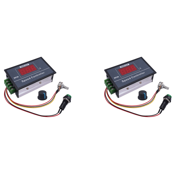 2x Pwm DC motorhastighetsregulator med digital display 30a Pwm justerbar hastighet steglös regulator