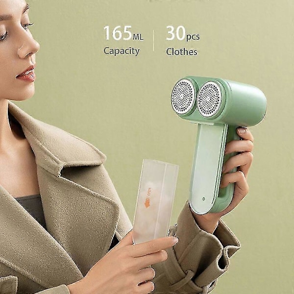 Genopladelig Sweater Fuzz Shaver - Professionel Elektrisk Fnugfjerner Dobbelthovedet Stofshaver
