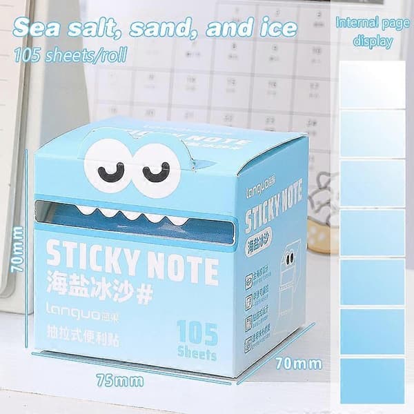 105 ark udtrækkelige sticky notes, bærbare sticky notes, transparente farverige sticky notes, vandtætte selvklæbende sticky notes