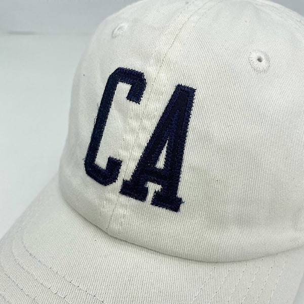 Hat Embroidered CA Letter Adjustable Baseball Cap For Men And Women (Navy Blue