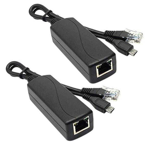 2x -USB PoE-delare 48V till 5V2A/3A Mini USB-strömadapter Nationell standard med smarttelefonladdning