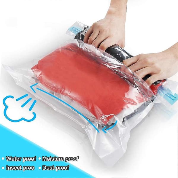 24-pack Reseplatsbesparande Väskor Rullande Kompressionsväskor Bulk för Packning av Bagage Kläder, 8 x XL, 8