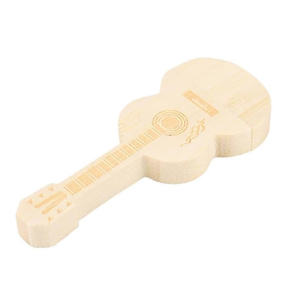 Gitarformet USB-minnepinne i tre, USB 2.0 U Disk Memory Stick for PC (64GB)