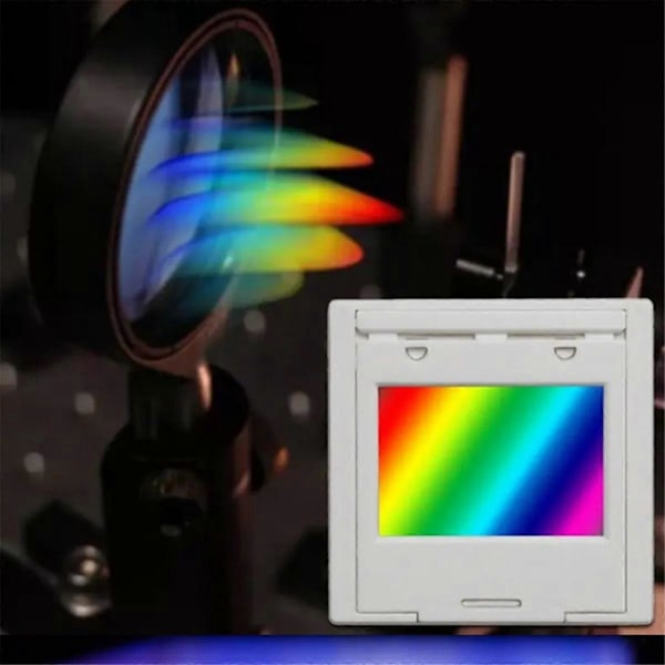 Transmissionsdiffraktionsgitter med ramme Linjespektrofotometer Diffraktionsgitter Optisk undervisningseksperiment D