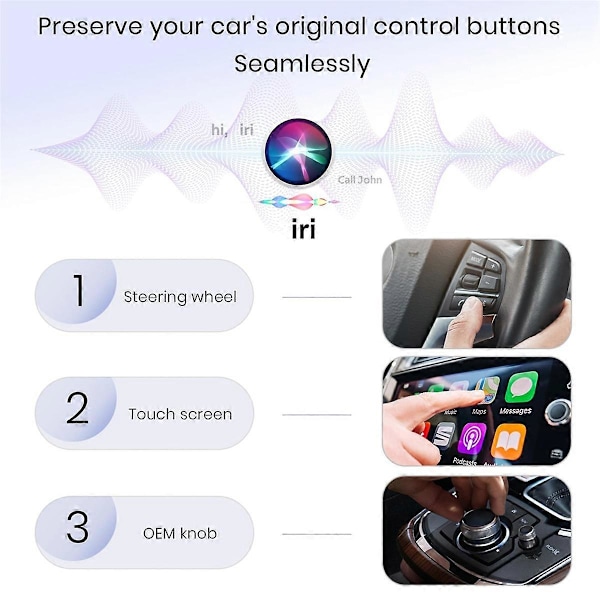 Trådlös CarPlay-adapter, konverterar trådbunden till trådlös, ministorlek, USB & USB-C, ingen fördröjning