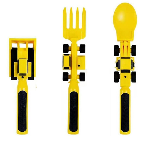 Children's Car Tableware Bulldozer Excavator Shovel Toddler Forks And Spoons Kids Utensils Tablewar