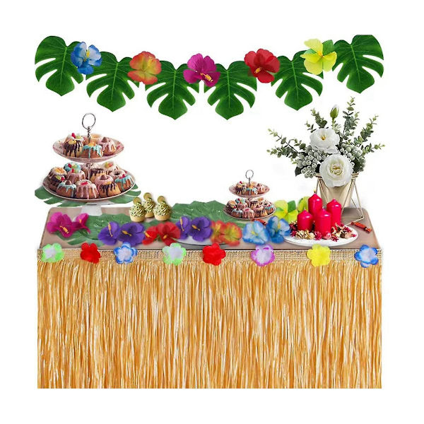48 stk. Hawaiianske Blomsterkranse Leis Halskæder Kunstige Palmblade Til Hawaii Tropisk Luau Dekorationer