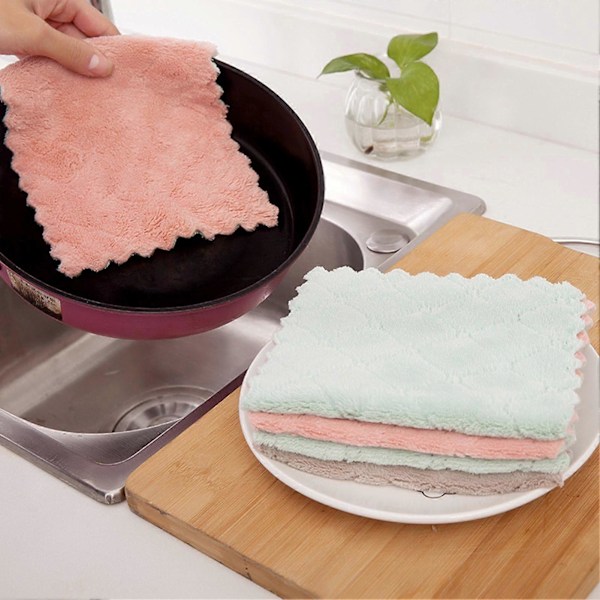 10 stk Køkken Opvaskeklud Rag Super Blød Ikke-Slibende Mikrofiber Klude til Køkken Møbler Toilet
