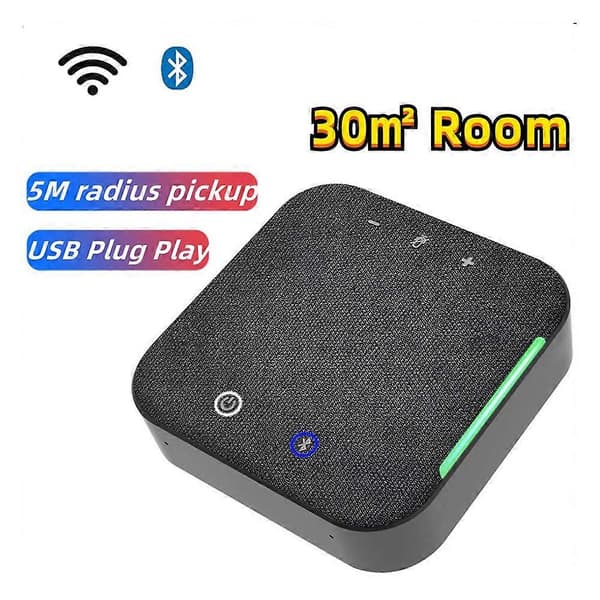 Omnidirektionel Mikrofon Trådløs Videokonference Højttalertelefon USB Bluetooth Mikrofon til PC L