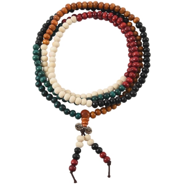 6mm Multicolor tibetansk 216 stk perler Buddha Buddhist Armbånd Halskæde