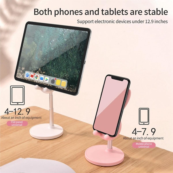Mobiltelefonhållarställ Desktop Metallmaterial för Smart Phone Tablet Laptopställ, rosa