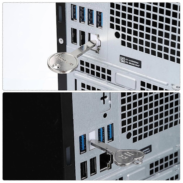 10 st Port Blocker Låsande USB-port/Dammskydd PC Blocker med Kodad Nyckel, Svart Svart