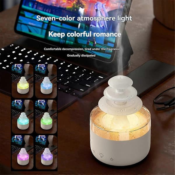 Relax Cloud Rain Diffuser Luftfuktare Regndroppe Aromaterapimaskin Ultraljuds Atomisering Luftfuktare