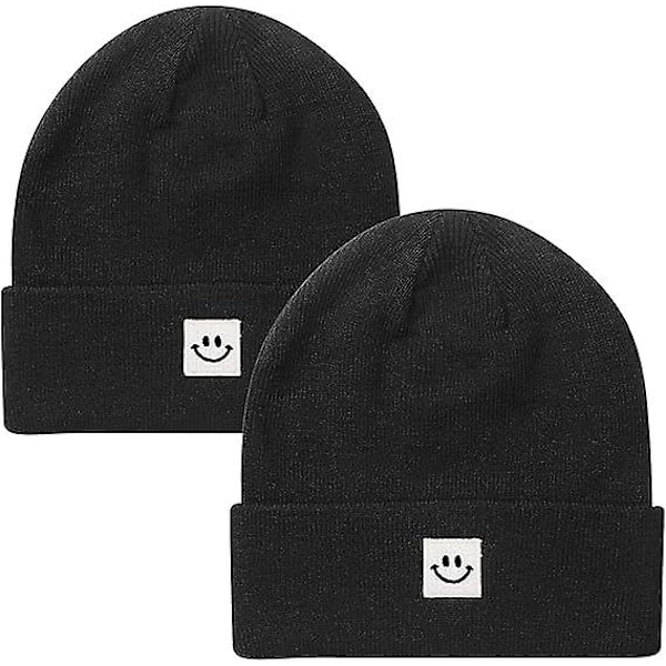 Strik Beanie Hat til Mænd/Kvinder 2-pak