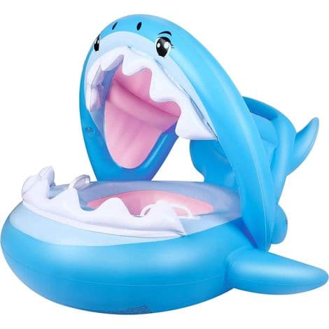 Baby PVC Pool Float Småbørnsflyder med oppustelig kaleche Haj Spædbarns Pool Float til børn 6-36 måneder
