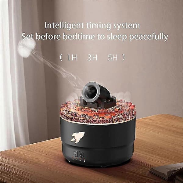 2 STK Mini Kanon Luftfukter Aroma Diffuser med 2 Moduser 7 Farger LED Timer og Justerbare Innstillinger Tårn Luftfukter A