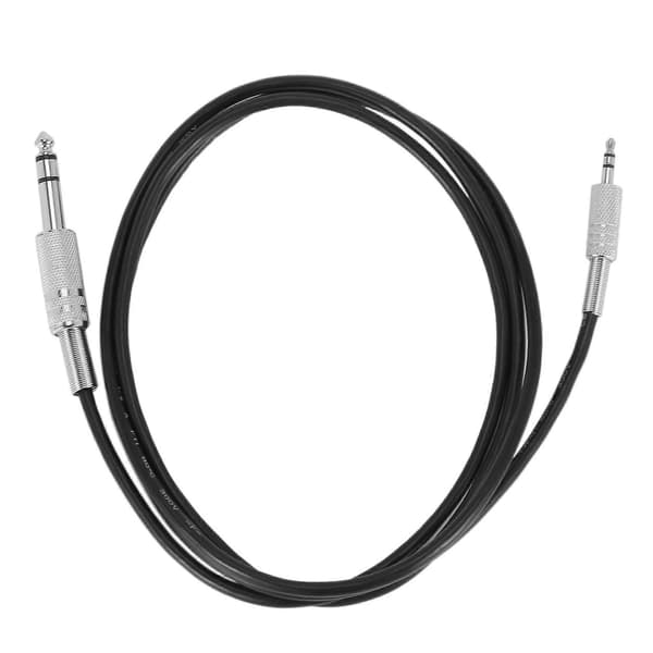 4,9ft 3,5mm 1/8 tommer Han til 6,35mm 1/4 tommer Han TRS Stereo Lydkabel Sort