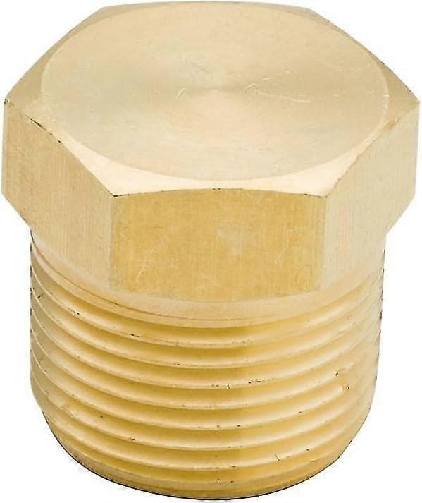 Messing Rørfitting, Massiv Sekskantet Hovedprop, 3/8\" Npt Han (pakke med 5)