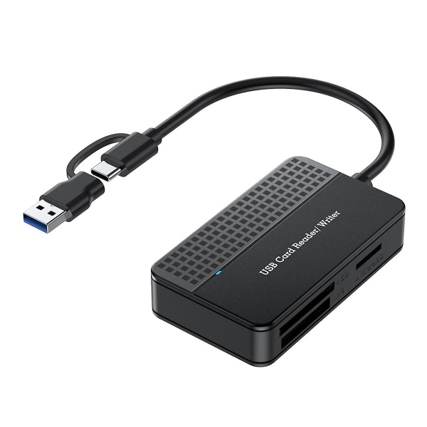 Læser 4-i-1, Tf Sd Ms kortlæser multikortadapter ekstern til computerkamera Usb C & Usb 3.0